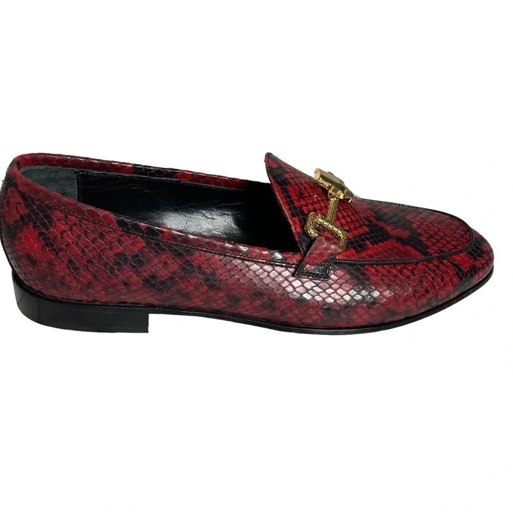 NWOT Roberto Cavalli Snakeskin Embossed Horsebit Leather Loafer Sz: 39 EU - Picture 10 of 10